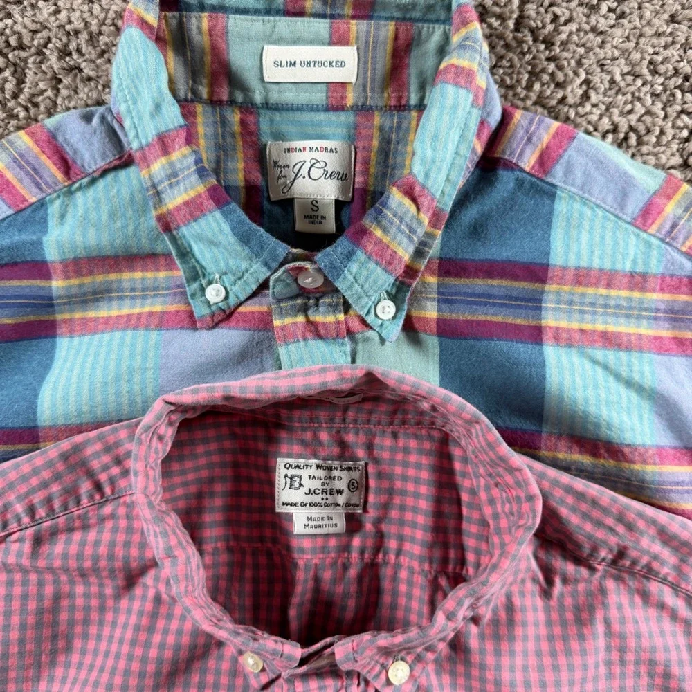 J.Crew Slim Plaid checkered shirts preppy casual mens workwear fall school